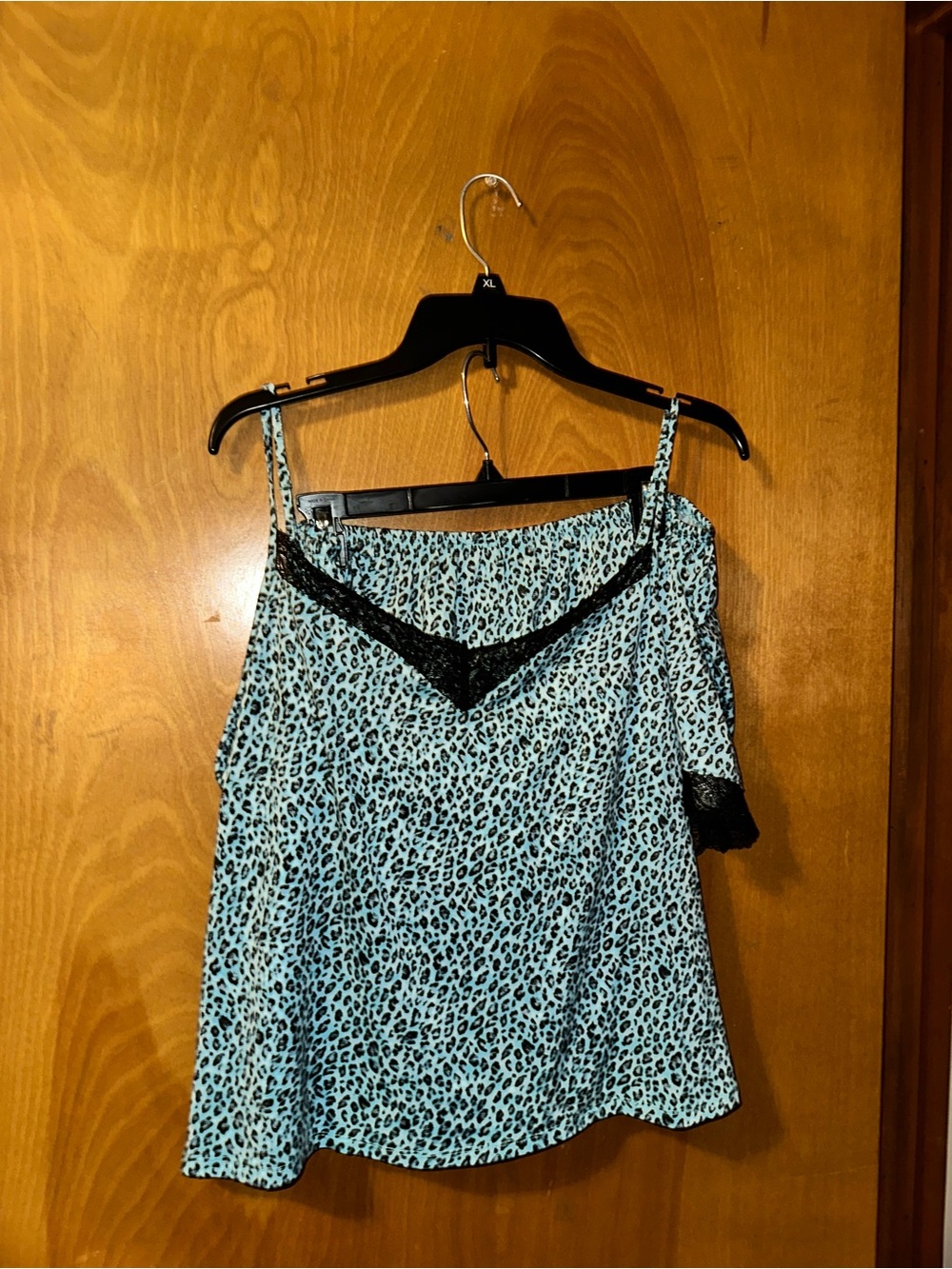 Secret Treasures 2-Piece Blue Leopard Cami Pajama Set